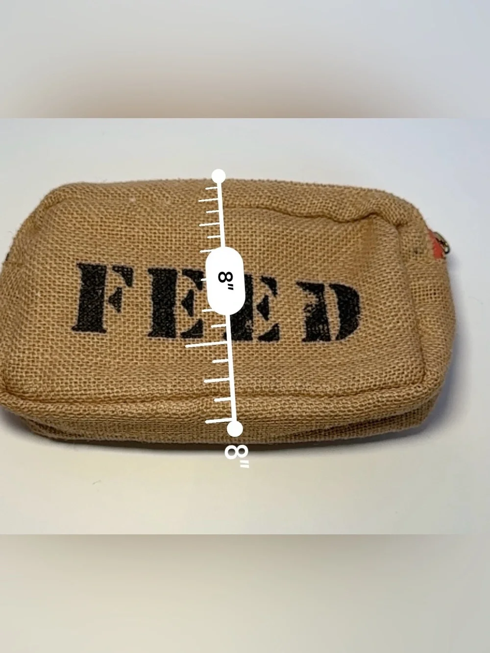 FEED Projects Natural Burlap Jute Cosmetic Pouch Makeup Travel Bag